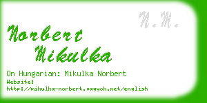 norbert mikulka business card